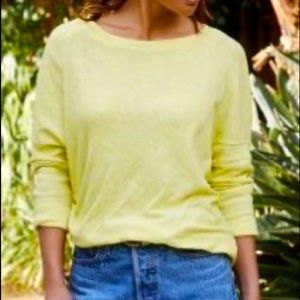 Anthropologie off the shoulder Lime sweatshirt